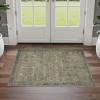 GENIMO 8×10 Area Rugs for Living Room, Machine Washable Non Slip Rugs, Low Pile Lightweight Vintage Print Rug for Bedroom, Dining Room, Home Office, Distressed Blue/Grey(Muted Green)