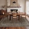 GENIMO 8×10 Area Rugs for Living Room, Machine Washable Non Slip Rugs, Low Pile Lightweight Vintage Print Rug for Bedroom, Dining Room, Home Office, Distressed Blue/Grey(Brownish Green)