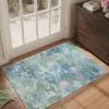 GENIMO 8×10 Area Rugs for Living Room, Machine Washable Non Slip Rugs, Low Pile Lightweight Vintage Print Rug for Bedroom, Dining Room, Home Office, Distressed Blue/Grey(Aquamarine/Blue Green)