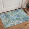 GENIMO 8×10 Area Rugs for Living Room, Machine Washable Non Slip Rugs, Low Pile Lightweight Vintage Print Rug for Bedroom, Dining Room, Home Office, Distressed Blue/Grey(Aquamarine/Blue Green)