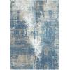 GENIMO 8×10 Area Rugs for Living Room, Machine Washable Non Slip Rugs, Low Pile Lightweight Vintage Print Rug for Bedroom, Dining Room, Home Office, Distressed Blue/Grey(Washed Mist Blue)