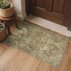 GENIMO 8×10 Area Rugs for Living Room, Machine Washable Non Slip Rugs, Low Pile Lightweight Vintage Print Rug for Bedroom, Dining Room, Home Office, Distressed Blue/Grey(Bronze Olive)