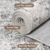 GENIMO 8×10 Area Rugs for Living Room, Machine Washable Non Slip Rugs, Low Pile Lightweight Vintage Print Rug for Bedroom, Dining Room, Home Office, Distressed Blue/Grey(Grey White)