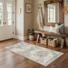 GENIMO 8×10 Area Rugs for Living Room, Machine Washable Non Slip Rugs, Low Pile Lightweight Vintage Print Rug for Bedroom, Dining Room, Home Office, Distressed Blue/Grey(Mint Sage)