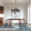 GENIMO 8×10 Area Rugs for Living Room, Machine Washable Non Slip Rugs, Low Pile Lightweight Vintage Print Rug for Bedroom, Dining Room, Home Office, Distressed Blue/Grey(Washed Mist Blue)