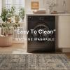 GENIMO 8×10 Area Rugs for Living Room, Machine Washable Non Slip Rugs, Low Pile Lightweight Vintage Print Rug for Bedroom, Dining Room, Home Office, Distressed Blue/Grey(Tawny Sage)