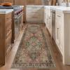 GENIMO 8×10 Area Rugs for Living Room, Machine Washable Non Slip Rugs, Low Pile Lightweight Vintage Print Rug for Bedroom, Dining Room, Home Office, Distressed Blue/Grey(Rosewood)