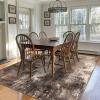 GENIMO 8×10 Area Rugs for Living Room, Machine Washable Non Slip Rugs, Low Pile Lightweight Vintage Print Rug for Bedroom, Dining Room, Home Office, Distressed Blue/Grey(Brown Orange)