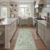 GENIMO 8×10 Area Rugs for Living Room, Machine Washable Non Slip Rugs, Low Pile Lightweight Vintage Print Rug for Bedroom, Dining Room, Home Office, Distressed Blue/Grey(Light Green)