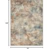 GENIMO 8×10 Area Rugs for Living Room, Machine Washable Non Slip Rugs, Low Pile Lightweight Vintage Print Rug for Bedroom, Dining Room, Home Office, Distressed Blue/Grey(Multi Color)