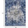 GENIMO 8×10 Area Rugs for Living Room, Machine Washable Non Slip Rugs, Low Pile Lightweight Vintage Print Rug for Bedroom, Dining Room, Home Office, Distressed Blue/Grey(Washed Blue&gray)