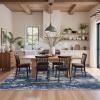 GENIMO 8×10 Area Rugs for Living Room, Machine Washable Non Slip Rugs, Low Pile Lightweight Vintage Print Rug for Bedroom, Dining Room, Home Office, Distressed Blue/Grey(Distressed Blue/Grey)