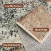 GENIMO 9×12 Area Rugs for Living Room, Machine Washable Non Slip Rugs, Low Pile Lightweight Print Rug for Bedroom, Dining Room, Home Office, Vintage Brick Red(Gray Mist)
