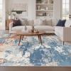 GENIMO 9×12 Area Rugs for Living Room, Machine Washable Non Slip Rugs, Low Pile Lightweight Print Rug for Bedroom, Dining Room, Home Office, Vintage Brick Red(Blue Red)