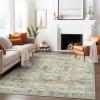 GENIMO 9×12 Area Rugs for Living Room, Machine Washable Non Slip Rugs, Low Pile Lightweight Print Rug for Bedroom, Dining Room, Home Office, Vintage Brick Red(Light Brown & Pink)