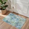 GENIMO 9×12 Area Rugs for Living Room, Machine Washable Non Slip Rugs, Low Pile Lightweight Print Rug for Bedroom, Dining Room, Home Office, Vintage Brick Red(Aquamarine/Blue Green)