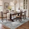 GENIMO 9×12 Area Rugs for Living Room, Machine Washable Non Slip Rugs, Low Pile Lightweight Print Rug for Bedroom, Dining Room, Home Office, Vintage Brick Red(Gray Fog)