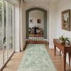 GENIMO 9×12 Area Rugs for Living Room, Machine Washable Non Slip Rugs, Low Pile Lightweight Print Rug for Bedroom, Dining Room, Home Office, Vintage Brick Red(Light Green)