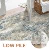 GENIMO 9×12 Area Rugs for Living Room, Machine Washable Non Slip Rugs, Low Pile Lightweight Print Rug for Bedroom, Dining Room, Home Office, Vintage Brick Red(Blue Grey Beige)
