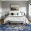 GENIMO 9×12 Area Rugs for Living Room, Machine Washable Non Slip Rugs, Low Pile Lightweight Print Rug for Bedroom, Dining Room, Home Office, Vintage Brick Red(Washed Blue&gray)
