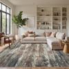 GENIMO 9×12 Area Rugs for Living Room, Machine Washable Non Slip Rugs, Low Pile Lightweight Print Rug for Bedroom, Dining Room, Home Office, Vintage Brick Red(Mystic Forest)