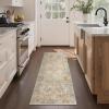 GENIMO 9×12 Area Rugs for Living Room, Machine Washable Non Slip Rugs, Low Pile Lightweight Print Rug for Bedroom, Dining Room, Home Office, Vintage Brick Red(Warm Brown)