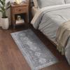 GENIMO 9×12 Area Rugs for Living Room, Machine Washable Non Slip Rugs, Low Pile Lightweight Print Rug for Bedroom, Dining Room, Home Office, Vintage Brick Red(Area Vintage Grey)