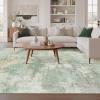 GENIMO 9×12 Area Rugs for Living Room, Machine Washable Non Slip Rugs, Low Pile Lightweight Print Rug for Bedroom, Dining Room, Home Office, Vintage Brick Red(Mint Green)