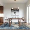 GENIMO 9×12 Area Rugs for Living Room, Machine Washable Non Slip Rugs, Low Pile Lightweight Print Rug for Bedroom, Dining Room, Home Office, Vintage Brick Red(Washed Slate Blue)