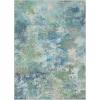 GENIMO 9×12 Area Rugs for Living Room, Machine Washable Non Slip Rugs, Low Pile Lightweight Print Rug for Bedroom, Dining Room, Home Office, Vintage Brick Red(Aquamarine/Blue Green)