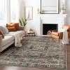 GENIMO 9×12 Area Rugs for Living Room, Machine Washable Non Slip Rugs, Low Pile Lightweight Print Rug for Bedroom, Dining Room, Home Office, Vintage Brick Red(Dark Scarlet)
