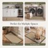 GENIMO Kitchen Rugs Non Slip Washable, Absorbent Kitchen Mats for Floor, Cushioned Comfort Standing Kitchen Runner Rug for Sink, Office, Laundry, Entryway, Home, 20″x32″+20″x48″, Beige Border(Beige Border)