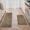GENIMO Kitchen Rugs Non Slip Washable, Absorbent Kitchen Mats for Floor, Cushioned Comfort Standing Kitchen Runner Rug for Sink, Office, Laundry, Entryway, Home, 20″x32″+20″x48″, Beige Border(Jute)