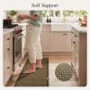 GENIMO Kitchen Rugs Non Slip Washable, Absorbent Kitchen Mats for Floor, Cushioned Comfort Standing Kitchen Runner Rug for Sink, Office, Laundry, Entryway, Home, 20″x32″+20″x48″, Beige Border(Brown Border)