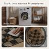 GENIMO Kitchen Rugs Non Slip Washable, Absorbent Kitchen Mats for Floor, Cushioned Comfort Standing Kitchen Runner Rug for Sink, Office, Laundry, Entryway, Home, 20″x32″+20″x48″, Beige Border(Beige Checkered)