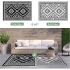 GENIMO Outdoor Rug for Patio Clearance – 8×10 ft Waterproof Plastic Camping Rugs, Reversible Outside Rv Mat Carpet for Porch, Deck, Picnic, Balcony, Beach, Backyard, Red Grey(Black & White)