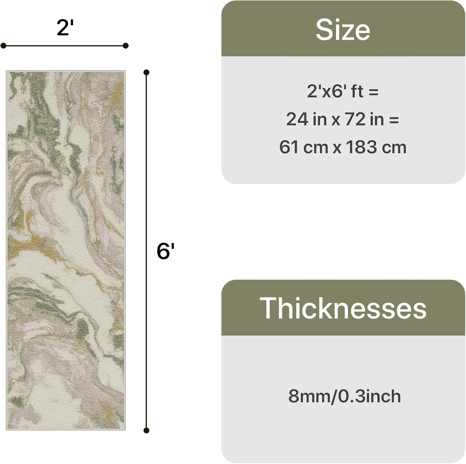 imageGENIMO 5x7 Vintage Floral Area Rug Soft Microfiber Washable Rug with NonSlip Backing Beige Carpet for Living Room Bedroom and Dining RoomGreen Pink
