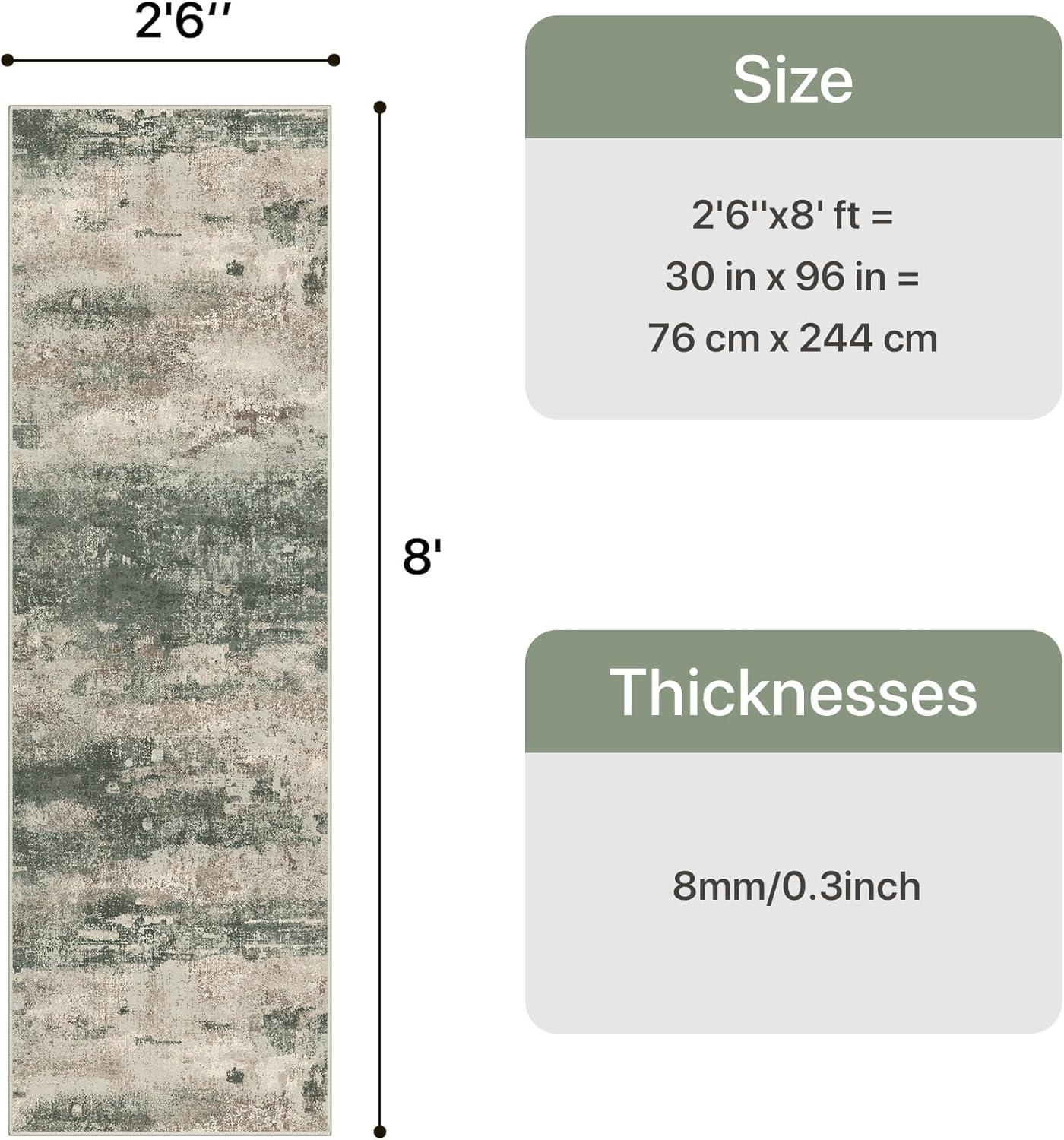 imageGENIMO 5x7 Vintage Floral Area Rug Soft Microfiber Washable Rug with NonSlip Backing Beige Carpet for Living Room Bedroom and Dining RoomSage Sand