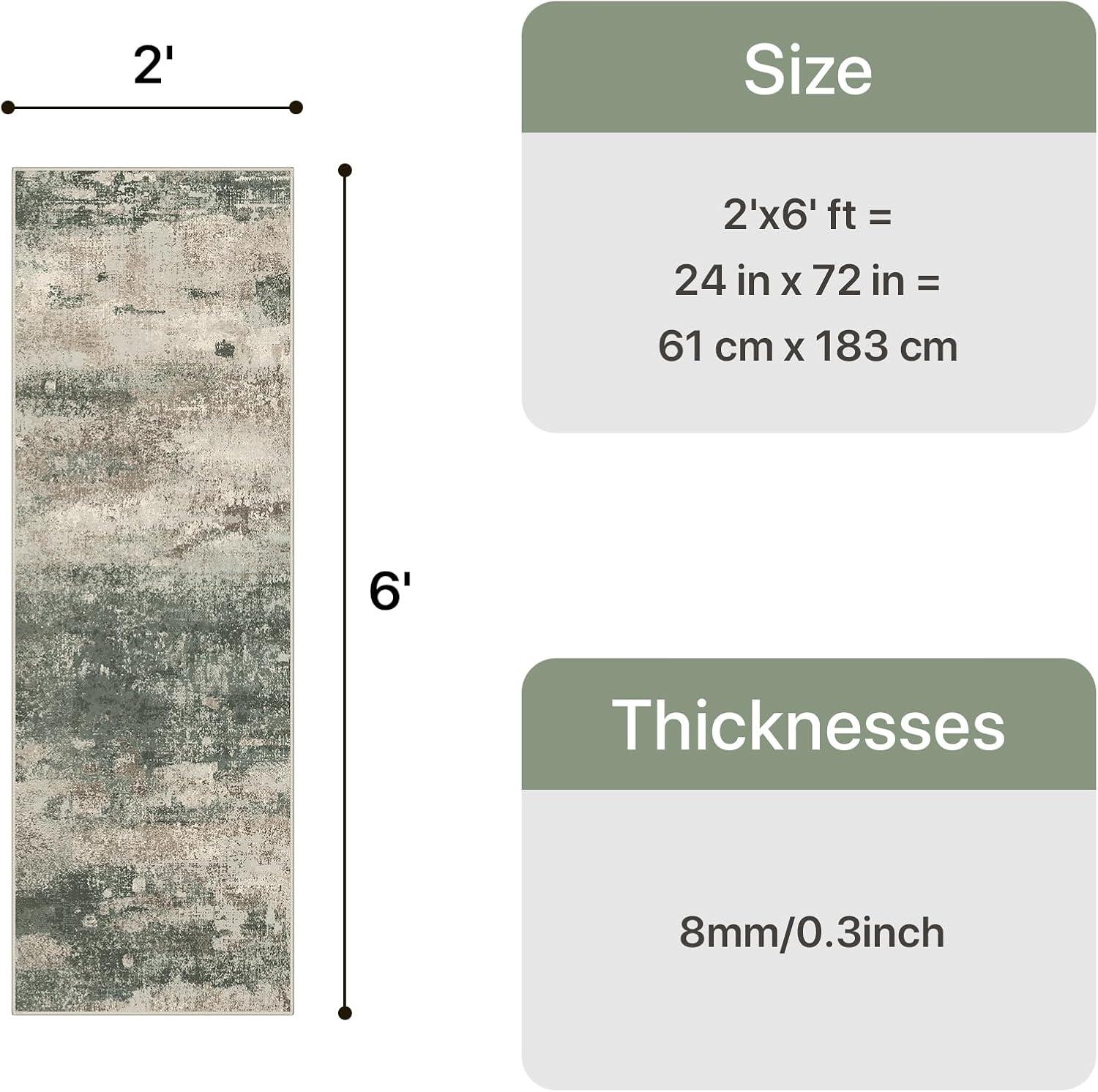 imageGENIMO 5x7 Vintage Floral Area Rug Soft Microfiber Washable Rug with NonSlip Backing Beige Carpet for Living Room Bedroom and Dining RoomSage Sand