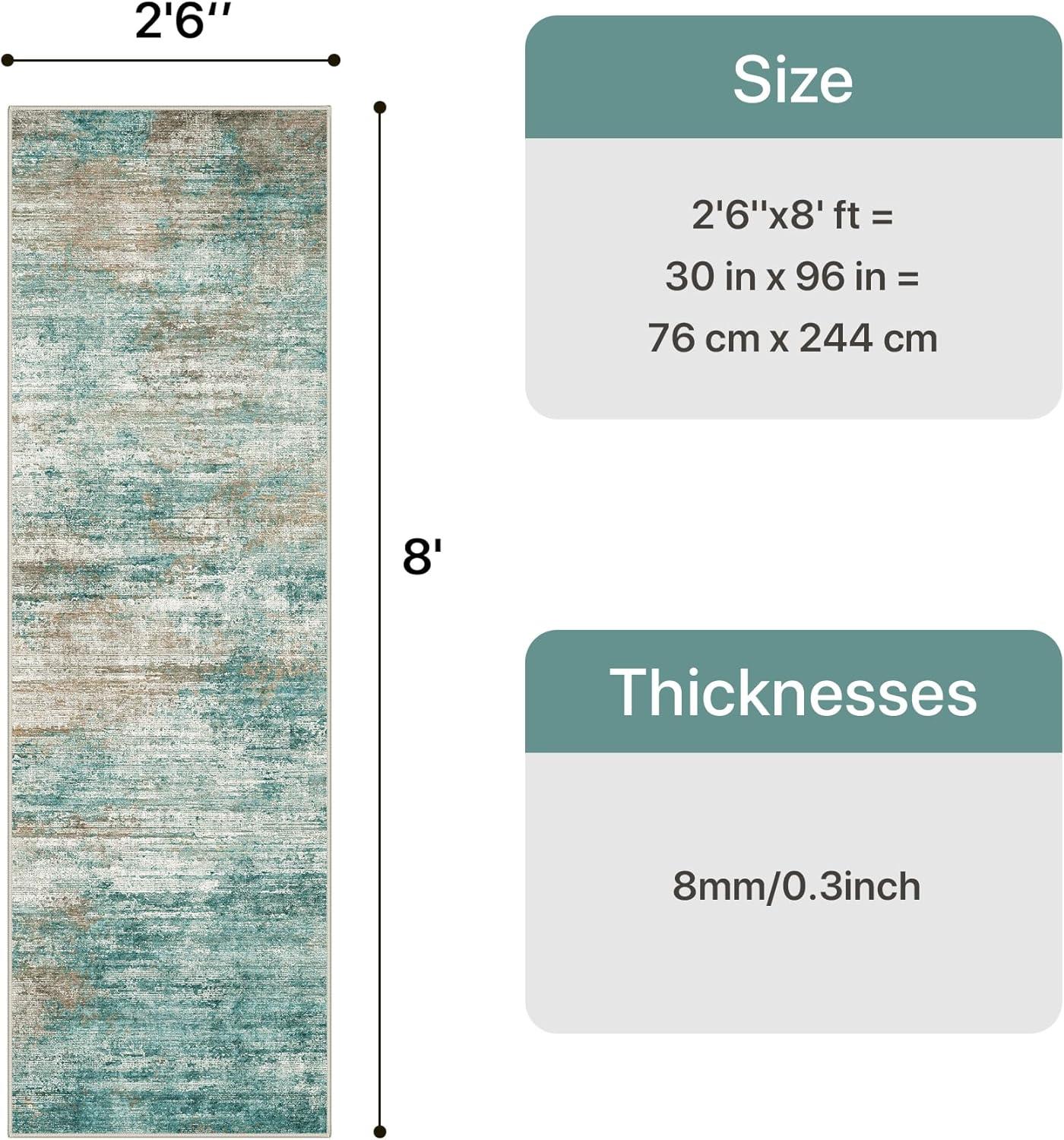 imageGENIMO 5x7 Vintage Floral Area Rug Soft Microfiber Washable Rug with NonSlip Backing Beige Carpet for Living Room Bedroom and Dining RoomTeal Brown