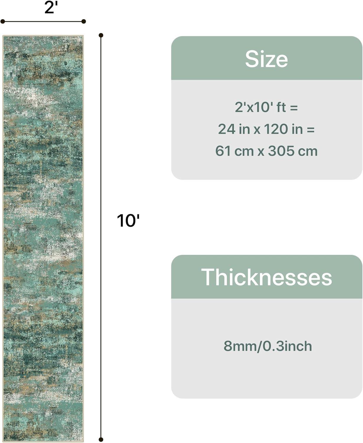 imageGENIMO 5x7 Vintage Floral Area Rug Soft Microfiber Washable Rug with NonSlip Backing Beige Carpet for Living Room Bedroom and Dining RoomTurquoise