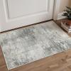 GENIMO 2×3 Rugs for Entryway Entrance, Modern Machine Washable Rug Ultra Soft Indoor Area Rugs 2×3 for Bedroom Kitchen Bathroom, Lightweight Low Pile Carpet with Non Slip Backing, Mist Grey