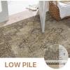 GENIMO 5FT Round Area Rugs for Living Room, Circle Rugs Machine Washable Low Pile, Chenille Non Slip Vintage Rug for Bedroom, Dining Room, Home Office, Charcoal Brown