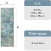 GENIMO 5×7 Vintage Floral Area Rug, Soft Microfiber Washable Rug with Non-Slip Backing, Beige Carpet for Living Room, Bedroom and Dining Room(Aqua Blue)