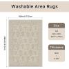 GENIMO 5×7 Vintage Floral Area Rug, Soft Microfiber Washable Rug with Non-Slip Backing, Beige Carpet for Living Room, Bedroom and Dining Room(Beige)