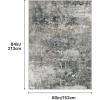 GENIMO 5×7 Vintage Floral Area Rug, Soft Microfiber Washable Rug with Non-Slip Backing, Beige Carpet for Living Room, Bedroom and Dining Room(Black Grey)