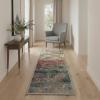 GENIMO 5×7 Vintage Floral Area Rug, Soft Microfiber Washable Rug with Non-Slip Backing, Beige Carpet for Living Room, Bedroom and Dining Room(Bloom Red)
