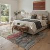 GENIMO 5×7 Vintage Floral Area Rug, Soft Microfiber Washable Rug with Non-Slip Backing, Beige Carpet for Living Room, Bedroom and Dining Room(Bloom Red)