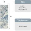GENIMO 5×7 Vintage Floral Area Rug, Soft Microfiber Washable Rug with Non-Slip Backing, Beige Carpet for Living Room, Bedroom and Dining Room(Blue Grey)