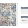 GENIMO 5×7 Vintage Floral Area Rug, Soft Microfiber Washable Rug with Non-Slip Backing, Beige Carpet for Living Room, Bedroom and Dining Room(Blue Rust)